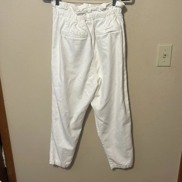 Free‎ People Margate White Pleated Paper Bag high Waist Trouser Pants white - Picture 10 of 12